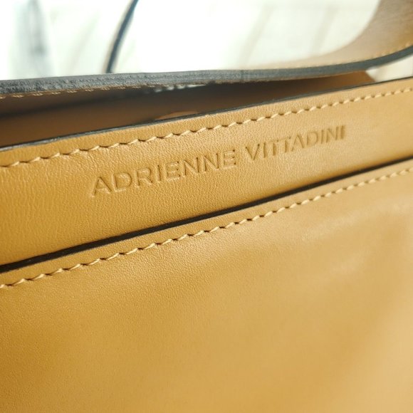 Adrienne Vittadini Womens Tan Leather Flap Snap Classic Shoulder Handbag Purse - Picture 8 of 15